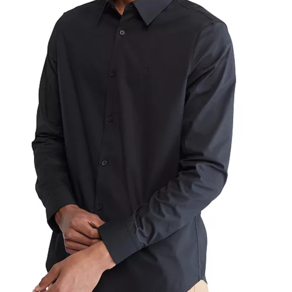 Men's Black Calvin Klein Slim Fit Dress Shirt